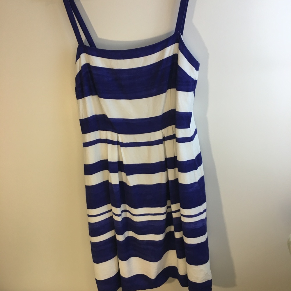 Loft Blue and White Striped Sun Dress